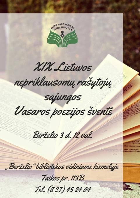 XIX Lietuvos nepriklausomų rašytojų sąjungos Vasaros poezijos šventė