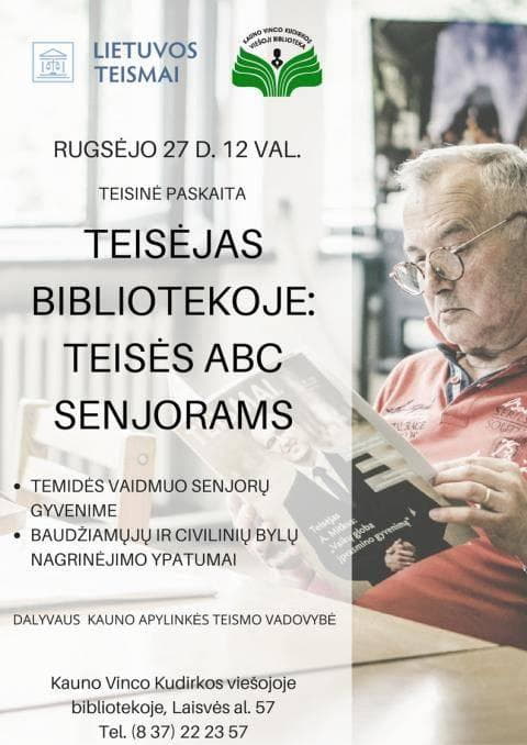 Teisėjas bibliotekoje- teisės ABC senjorams geras