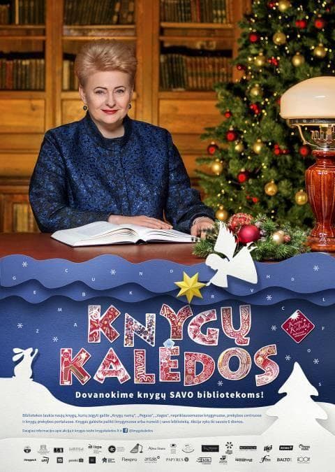 knygų kalėdų plakatas