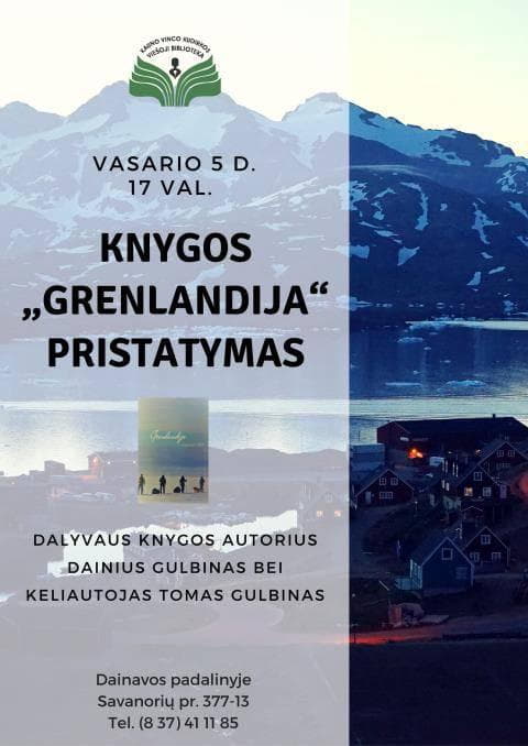 knygos „Grenlandija“ pristatymas
